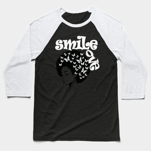 Smile Love Baseball T-Shirt by Angelic Gangster